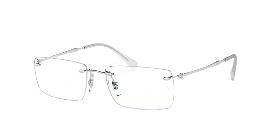 Ray-Ban Optical RX8755 Square Eyeglasses  1002-SILVER 56-17-140 - Color Map silver