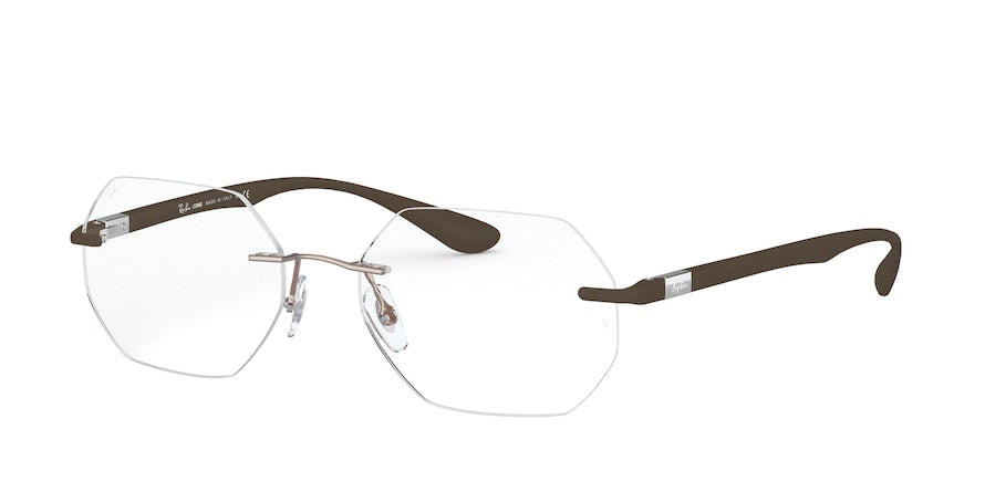 Ray-Ban Optical RX8765 Irregular Eyeglasses  1131-LIGHT BROWN 53-17-145 - Color Map light brown
