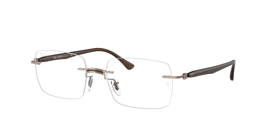 Ray-Ban Optical RX8767 Irregular Eyeglasses  1227-BROWN ON LIGHT BROWN 53-18-140 - Color Map brown