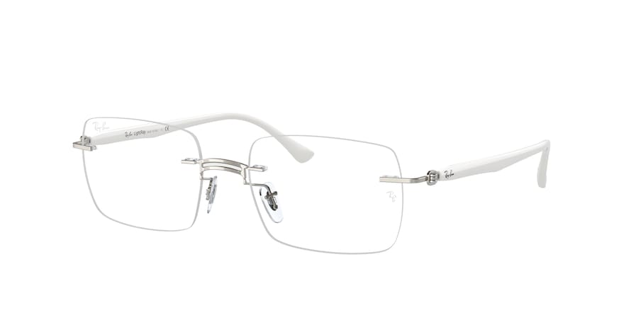 Ray-Ban Optical RX8767 Irregular Eyeglasses  1228-WHITE ON SILVER 53-18-140 - Color Map gunmetal