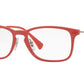 Ray-Ban Optical RX8953 Square Eyeglasses  5758-LIGHT RED GRAPHENE 56-17-145 - Color Map red