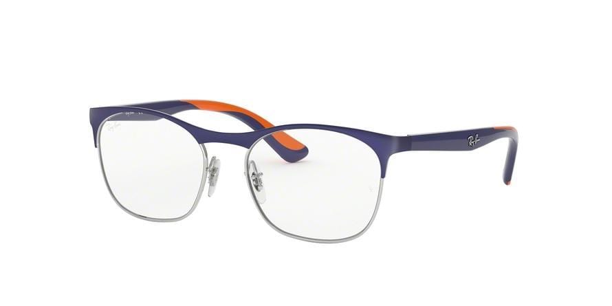 Ray-Ban Junior Vista RY1054 Square Eyeglasses  4073-SILVER ON TOP MATTE BLUE 49-16-130 - Color Map blue