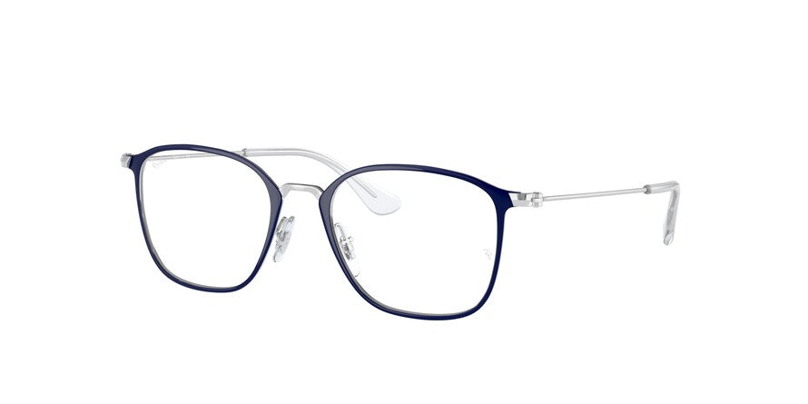 Ray-Ban Junior Vista RY1056 Square Eyeglasses  4080-SILVER ON BLU 46-17-130 - Color Map blue