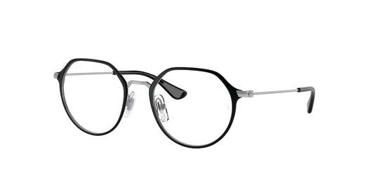 Ray-Ban Junior Vista RY1058 Irregular Eyeglasses  4064-BLACK ON SILVER 47-18-130 - Color Map black