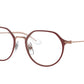 Ray-Ban Junior Vista RY1058 Irregular Eyeglasses  4077-MATTE BORDEAUX ON ROSE GOLD 47-18-130 - Color Map bordeaux