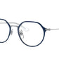 Ray-Ban Junior Vista RY1058 Irregular Eyeglasses  4085-BLUE ON SILVER 47-18-130 - Color Map blue