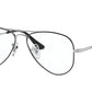 Ray-Ban Junior Vista JUNIOR AVIATOR RY1089 Pilot Eyeglasses  4064-SILVER ON TOP BLACK 52-14-130 - Color Map black
