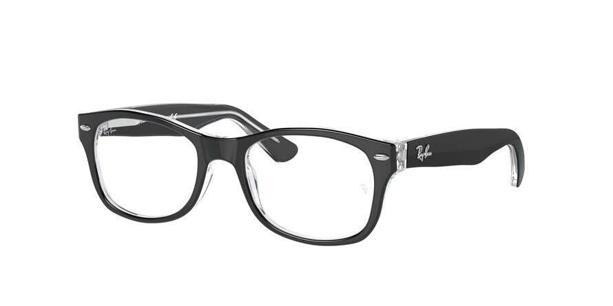 Ray-Ban Junior Vista RY1528F Square Eyeglasses  3529-BLACK ON TRANSPARENT 46-16-125 - Color Map black
