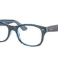 Ray-Ban Junior Vista RY1528F Square Eyeglasses  3667-BLUE ON BLUE FLUO 46-16-125 - Color Map blue