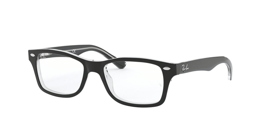 Ray-Ban Junior Vista RY1531 Square Eyeglasses  3529-BLACK ON TRANSPARENT 48-16-130 - Color Map black