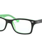 Ray-Ban Junior Vista RY1531 Square Eyeglasses  3764-BLACK ON GREEN TRANSPARENT 48-16-130 - Color Map black