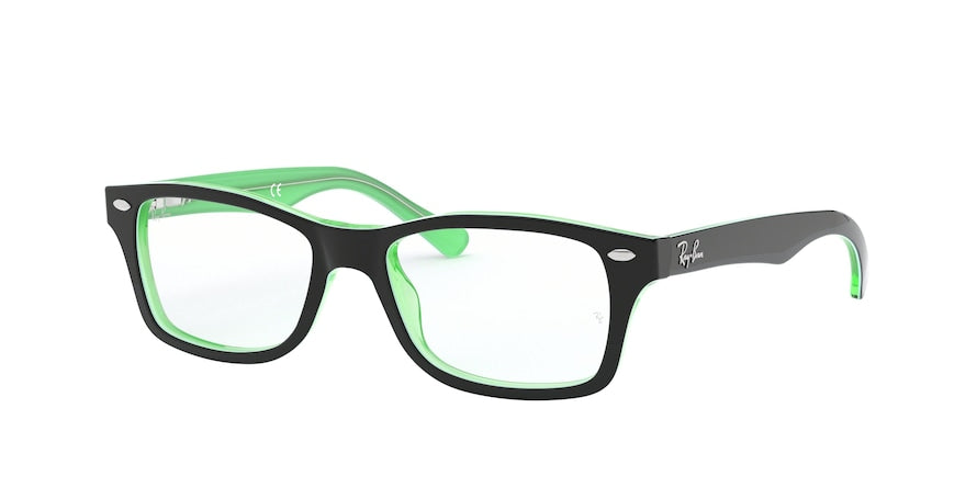 Ray-Ban Junior Vista RY1531 Square Eyeglasses  3764-BLACK ON GREEN TRANSPARENT 46-16-125 - Color Map black