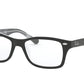Ray-Ban Junior Vista RY1531 Square Eyeglasses  3803-BLACK ON TEXTURE GREY BLACK 48-16-130 - Color Map black
