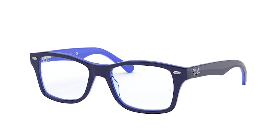 Ray-Ban Junior Vista RY1531 Square Eyeglasses  3839-BLUE ON TRANSPARENT LIGHT BLUE 48-16-130 - Color Map blue