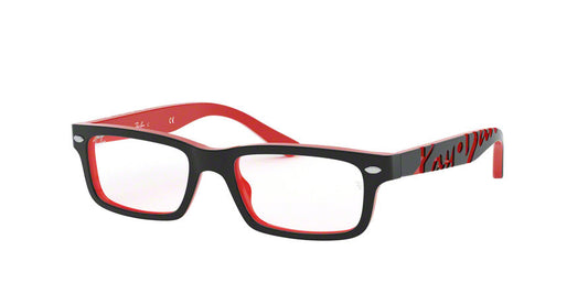 Ray-Ban Junior Vista RY1535 Rectangle Eyeglasses  3573-BLACK ON RED 48-16-130 - Color Map black