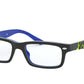 Ray-Ban Junior Vista RY1535 Rectangle Eyeglasses  3600-DARK GREY ON BLUE 48-16-130 - Color Map grey