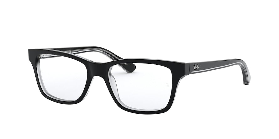 Ray-Ban Junior Vista RY1536 Square Eyeglasses  3529-BLACK ON TRANSPARENT 48-16-130 - Color Map black