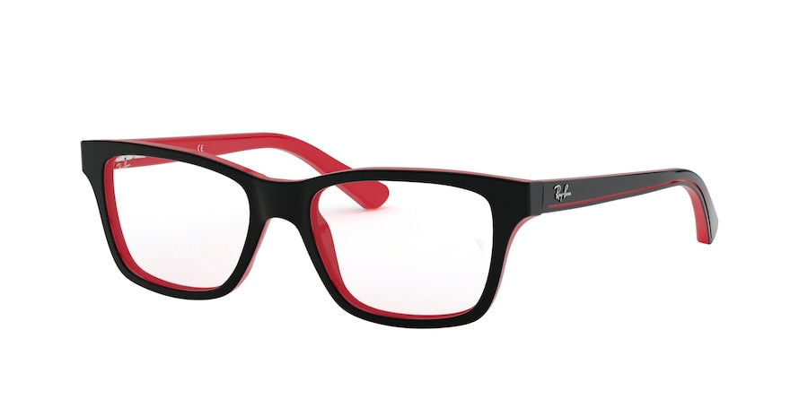 Ray-Ban Junior Vista RY1536 Square Eyeglasses  3573-BLACK ON RED 48-16-130 - Color Map red