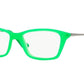 Ray-Ban Junior Vista RY1540 Irregular Eyeglasses  3619-GREEN FLUO TRASPARENT RUBBER 48-14-130 - Color Map green