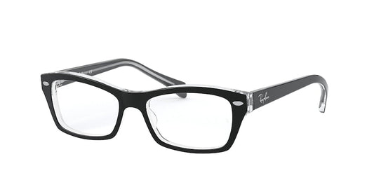 Ray-Ban Junior Vista RY1550 Butterfly Eyeglasses  3529-BLACK ON TRANSPARENT 46-15-125 - Color Map black
