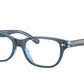 Ray-Ban Junior Vista RY1555F Square Eyeglasses  3667-BLUE ON BLUE FLUO 48-16-130 - Color Map blue