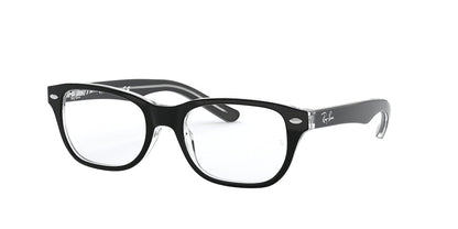 Ray-Ban Junior Vista RY1555 Square Eyeglasses  3529-BLACK ON TRANSPARENT 48-16-130 - Color Map black