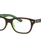 Ray-Ban Junior Vista RY1555 Square Eyeglasses  3665-BROWN ON GREEN FLUO 48-16-130 - Color Map brown