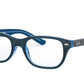 Ray-Ban Junior Vista RY1555 Square Eyeglasses  3667-BLUE ON BLUE FLUO 48-16-130 - Color Map blue