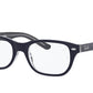 Ray-Ban Junior Vista RY1555 Square Eyeglasses  3853-BLUE ON TRASPARENT 48-16-130 - Color Map blue