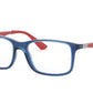 Ray-Ban Junior Vista RY1570 Square Eyeglasses  3721-TRANSPARENT BLUE 49-16-130 - Color Map blue
