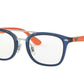 Ray-Ban Junior Vista RY1585 Square Eyeglasses  3780-MATTE TRANSPARENT BLUE 45-19-130 - Color Map blue