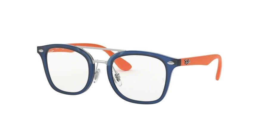 Ray-Ban Junior Vista RY1585 Square Eyeglasses  3780-MATTE TRANSPARENT BLUE 45-19-130 - Color Map blue