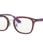 Ray-Ban Junior Vista RY1585 Square Eyeglasses  3782-MATTE TRANSPARENT FUXIA 47-19-130 - Color Map fuxia