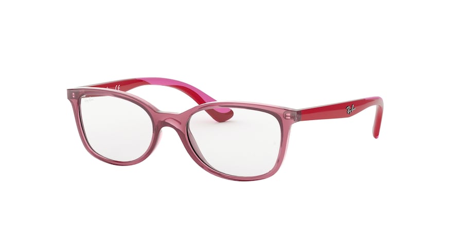 Ray-Ban Junior Vista RY1586 Square Eyeglasses  3777-TRANSPARENT RED 49-16-130 - Color Map red