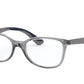 Ray-Ban Junior Vista RY1586 Square Eyeglasses  3830-TRANSPARENT GREY 49-16-130 - Color Map grey