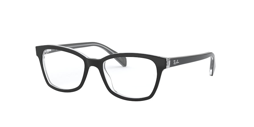Ray-Ban Junior Vista RY1591 Square Eyeglasses  3529-BLACK ON TRANSPARENT 48-16-130 - Color Map black