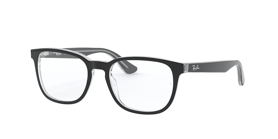 Ray-Ban Junior Vista RY1592 Square Eyeglasses  3529-BLACK ON TRANSPARENT 48-16-130 - Color Map black