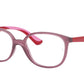 Ray-Ban Junior Vista RY1598 Square Eyeglasses  3777-TRANSPARENT RED 49-16-130 - Color Map red