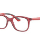 Ray-Ban Junior Vista RY1604 Square Eyeglasses  3866-TRASPARENT RED 46-16-130 - Color Map red