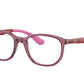 Ray-Ban Junior Vista RY1619 Pillow Eyeglasses  3777-TRANSP PINK ON RUBBER PINK 49-16-130 - Color Map pink