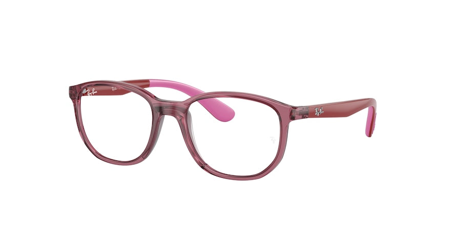 Ray-Ban Junior Vista RY1619 Pillow Eyeglasses  3777-TRANSP PINK ON RUBBER PINK 49-16-130 - Color Map pink