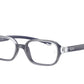 Ray-Ban Junior Vista RY9074VF Rectangle Eyeglasses  3881-TRANSPARENT ON RUBBER BLUE 47-16-140 - Color Map clear