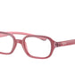 Ray-Ban Junior Vista RY9074V Rectangle Eyeglasses  3877-FUCHSIA ON RUBBER PINK 41-16-130 - Color Map purple/reddish