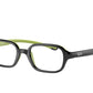 Ray-Ban Junior Vista RY9074V Rectangle Eyeglasses  3882-BLACK ON RUBBER GREEN 41-16-130 - Color Map black