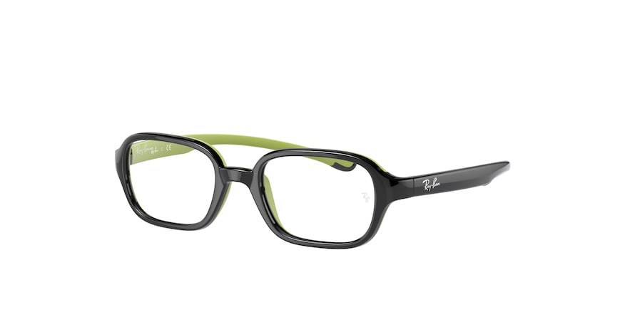 Ray-Ban Junior Vista RY9074V Rectangle Eyeglasses  3882-BLACK ON RUBBER GREEN 41-16-130 - Color Map black