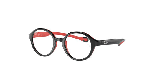 Ray-Ban Junior Vista RY9075VF Phantos Eyeglasses  3876-BLACK ON RUBBER RED 46-16-140 - Color Map black