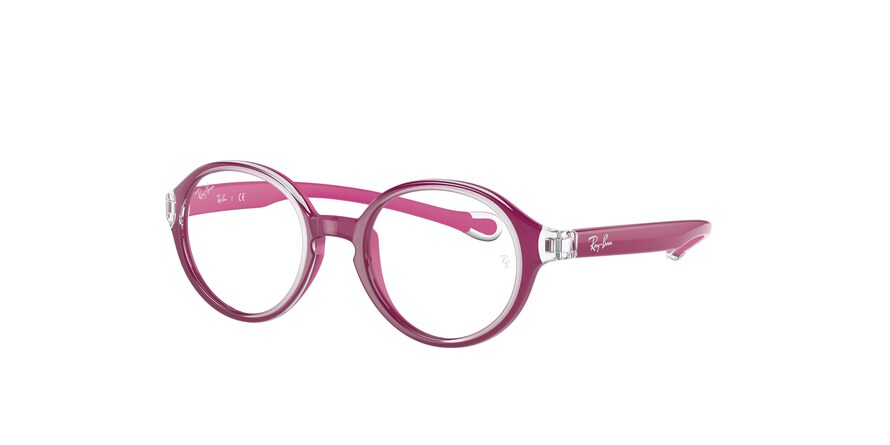 Ray-Ban Junior Vista RY9075VF Phantos Eyeglasses  3878-TRANSPARENT ON RUBBER FUCHSIA 46-16-140 - Color Map clear