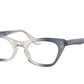 Ray-Ban Junior Vista MISS BURBANK RY9099V Cat Eye Eyeglasses  3891-TRANSPARENT BLUE 43-18-130 - Color Map blue