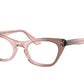 Ray-Ban Junior Vista MISS BURBANK RY9099V Cat Eye Eyeglasses  3892-TRANSPARENT PINK 43-18-130 - Color Map pink