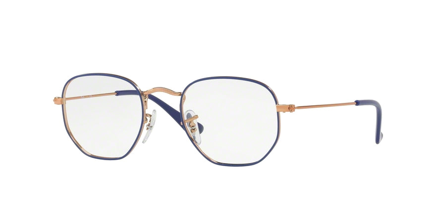 Ray-Ban Junior Vista JUNIOR HEXAGONAL RY9541V Square Eyeglasses  4063-BLUE ON COPPER 44-19-130 - Color Map blue
